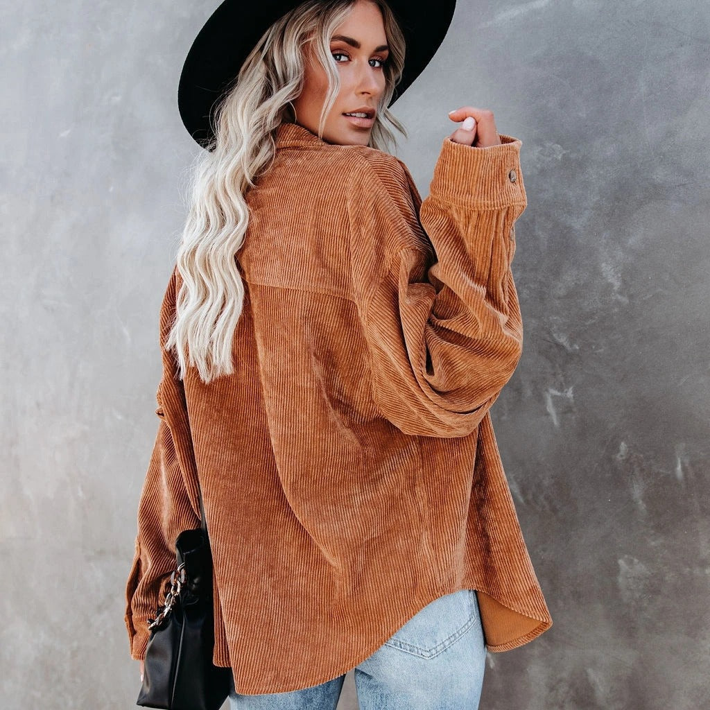 Roxane™ | Vintagelook ribfluwelen overhemd