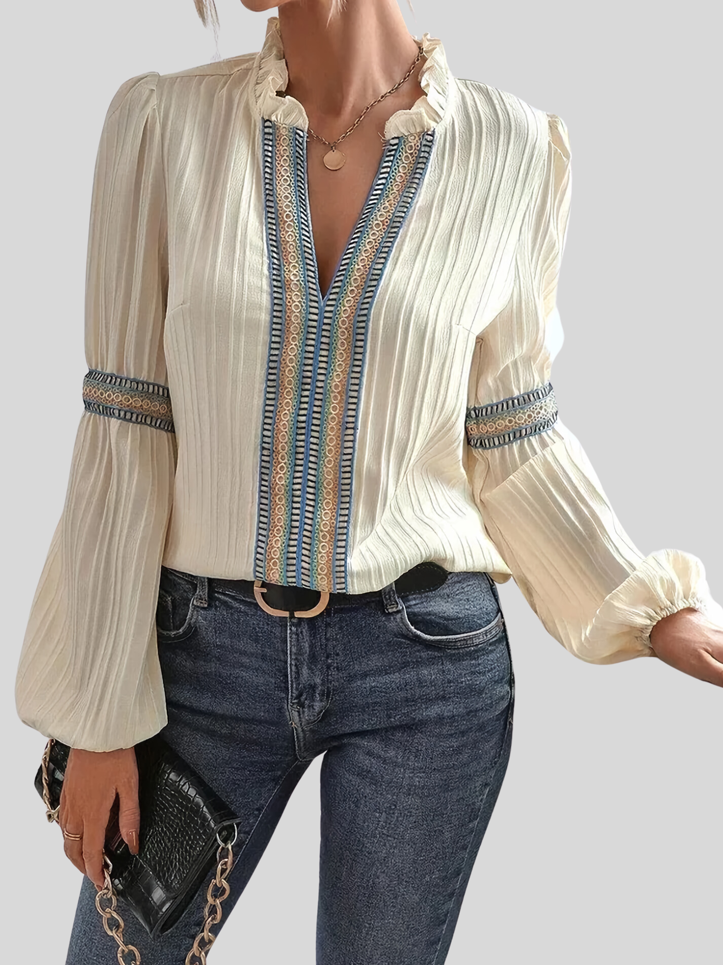 Jana™ | Flair blouse met wijde mouwen