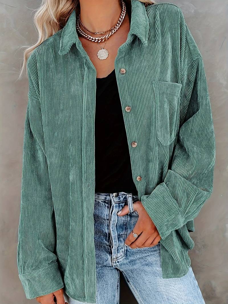Roxane™ | Vintagelook ribfluwelen overhemd