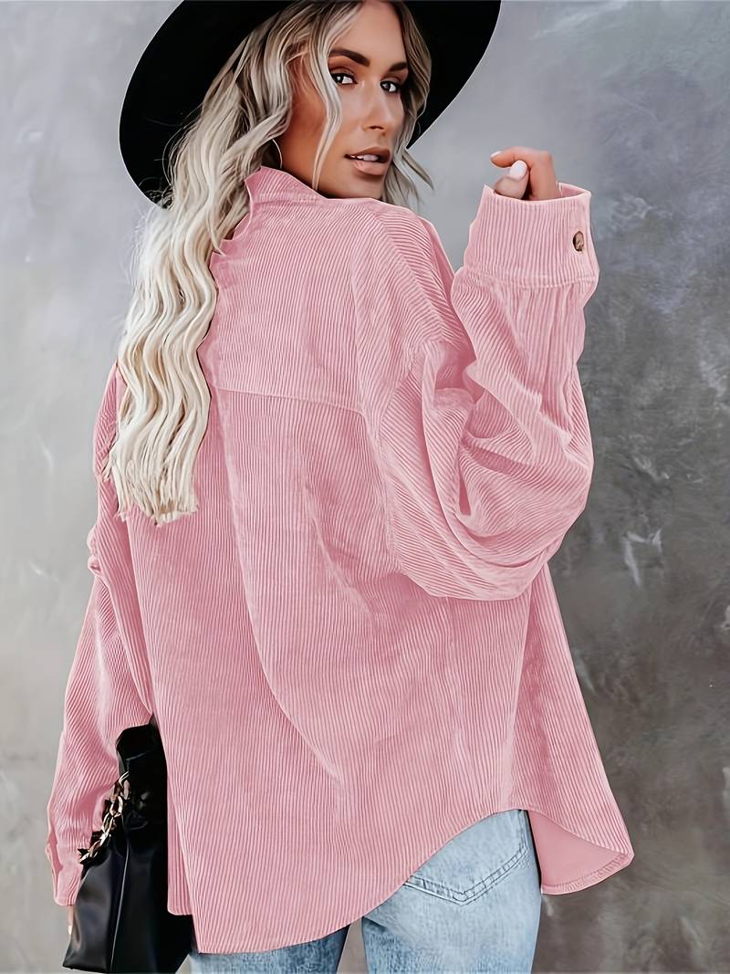 Roxane™ | Vintagelook ribfluwelen overhemd