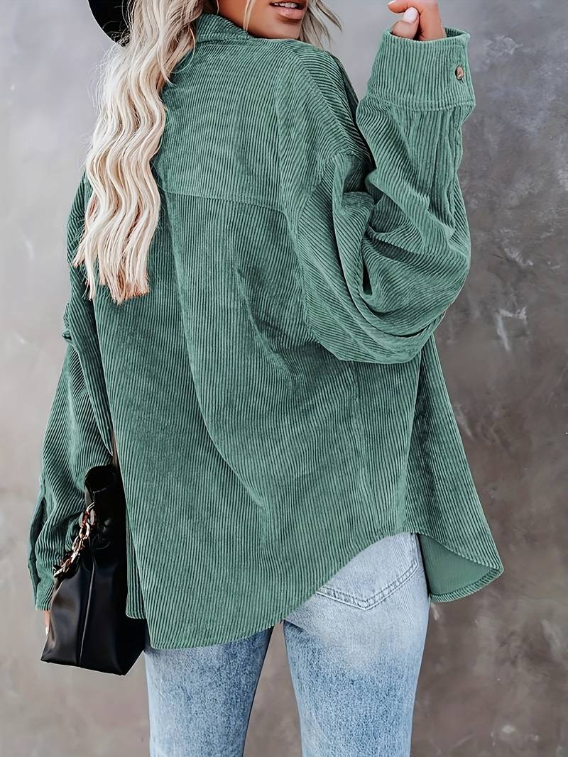 Roxane™ | Vintagelook ribfluwelen overhemd