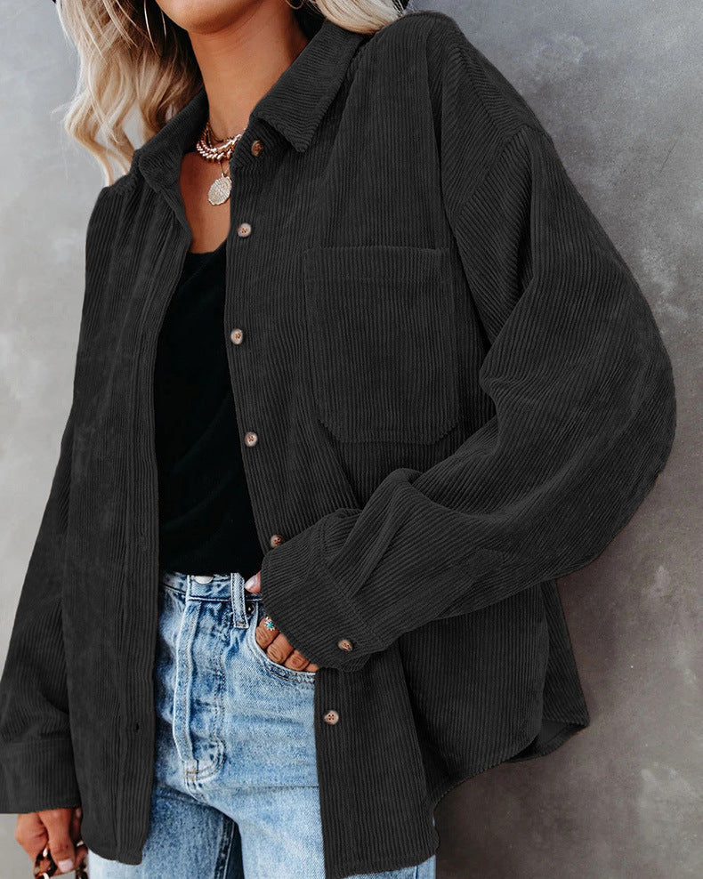 Roxane™ | Vintagelook ribfluwelen overhemd