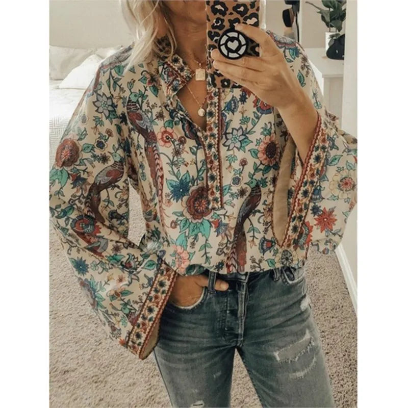 Lise™ | Boho blouse met bloemenprint