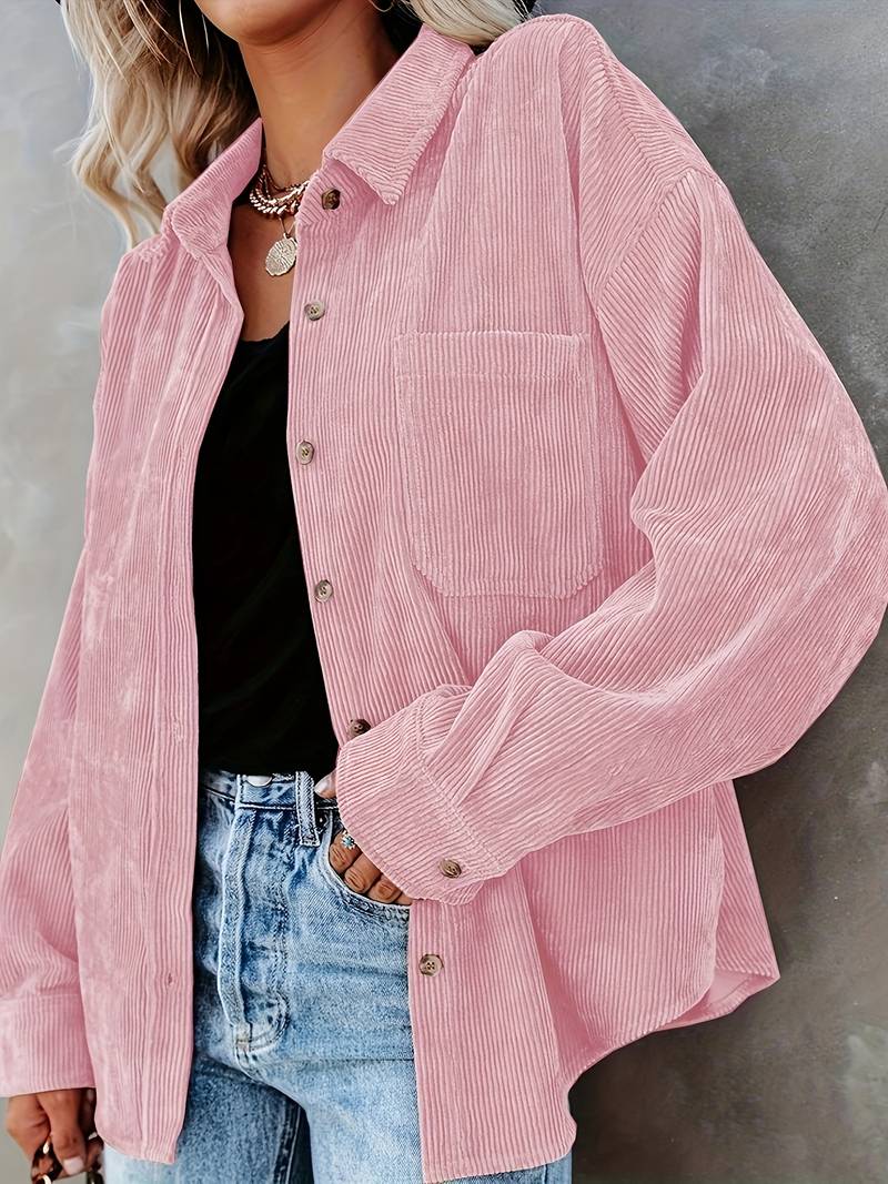 Roxane™ | Vintagelook ribfluwelen overhemd