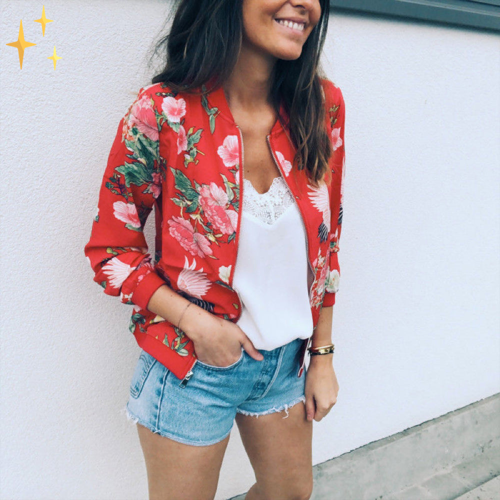 Eva™ | Voorjaarsjas met bloemenprint